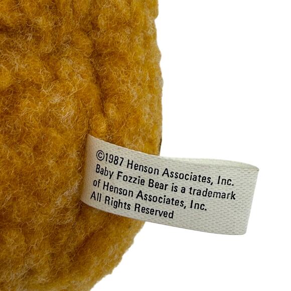 Vtg 1987 Baby Fozzie Bear Plush Henson Muppet Babies 7" Stuffed Animal - Picture 4 of 4